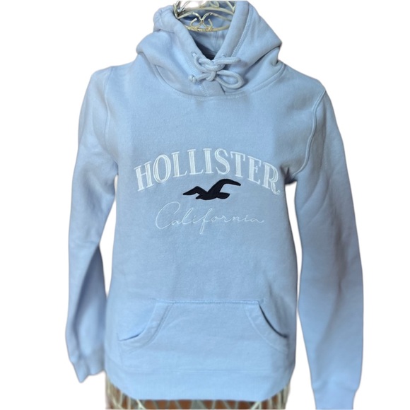 Hollister Tops - Hollister Small Hoodie Pale Blue EUC